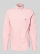 Slim fit vrijetijdsoverhemd met logostitching