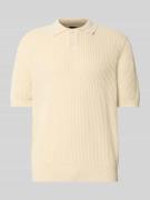 Relaxed fit poloshirt van een mix van katoen en kapok