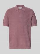 Gebreid shirt met polokraag en knoopsluiting