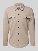 Regular fit overhemdjack met licht structuurmotief, model 'NEWKODYL'