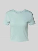 Slim fit T-shirt van puur katoen, model 'ELINA'