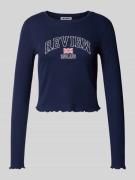 Shirt met lange mouwen en geschulpte zoom