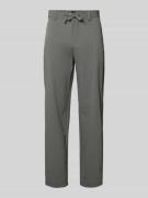 Straight tapered fit chino met band en tunnelkoord, model 'CHINO'