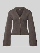 Slim fit cardigan met wol in gebreide look