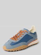 Sneakers van leermix met logodetail, model 'Bridge'