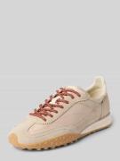 Sneakers van leermix met logodetail, model 'Bridge'