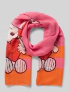 Sjaal in semi-transparant design met motiefprint