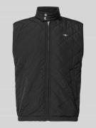 Regular fit gilet met opstaande kraag in doorgestikte look