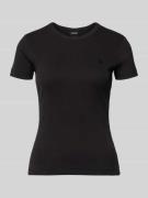 Slim fit T-shirt met logostitching