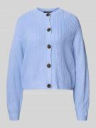 Regular fit gebreid jack met enkele knoopsluiting, model 'LEA'