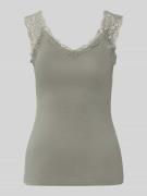 Slim fit tanktop van viscosemix, model 'BARBERA LACE'