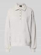 Sweatshirt met polokraag en knoopsluiting
