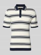 Slim fit poloshirt in gebreide look