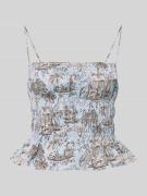 Slim fit top met all-over bloemenprint, model 'Ayla'