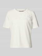 Regular fit T-shirt met gebloemde garnering