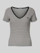 Slim fit T-shirt van katoenmix