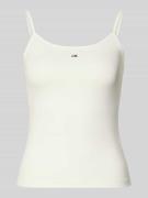 Regular fit top met bandjes van katoenmix