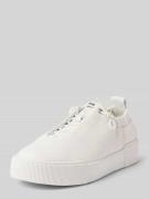 Sneakers van leer met vetersluiting