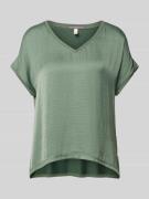 T-shirt met afgeronde V-hals