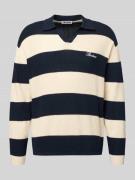 Regular fit gebreid poloshirt met blokstrepen