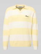 Regular fit gebreid poloshirt met blokstrepen