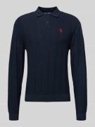 Gebreide pullover met structuurmotief en polokraag