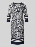 Knielange tuniekjurk met V-hals en 3/4-mouwen