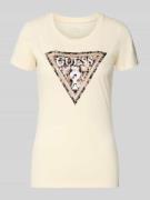 Slim fit T-shirt met siersteentjes