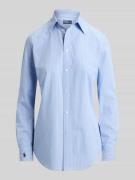 Slim fit overhemdblouse van katoenmix