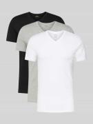 Slim fit T-shirt van puur katoen in een set van 3 stuks