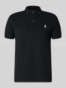 Slim fit poloshirt van katoenmix