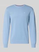 Sweatshirt met ronde hals en logostitching