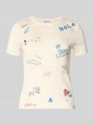 T-shirt in all-over look met ronde hals