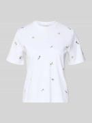 T-shirt met geborduurde bloemen