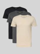 Slim fit T-shirt van puur katoen in een set van 3 stuks