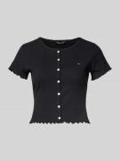 Slim fit T-shirt van katoenmix