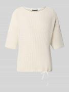 T-shirt met structuurmotief en tunnelkoord