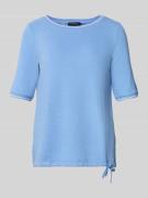 T-shirt met structuurmotief en tunnelkoord