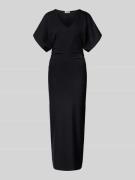 Nauwsluitende maxi-jurk met V-hals, model 'PAMANTI'