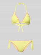 Bikini met stitchings en vetersluiting