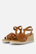 Aqa Sandalen met sleehak cognac Leer