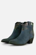Lazamani Cowboylaarzen blauw Leer