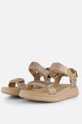 Woden Lite Line Sandalen beige Textiel