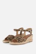 Tamaris Leopard Espadrilles met hak bruin Textiel