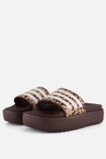 Adidas Adilette Platvorm Leopard Slippers bruin