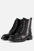 Cellini Croco Veterboots zwart Synthetisch