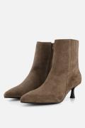 Linea Zeta enkellaarzen met hak taupe