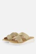 Rieker Slippers beige Textiel