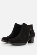 Gabor Enkellaarsjes met hak zwart Nubuck