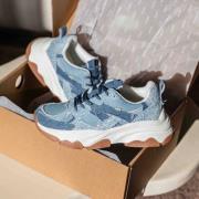 POSH by Poelman Sneakers denim blauw Textiel